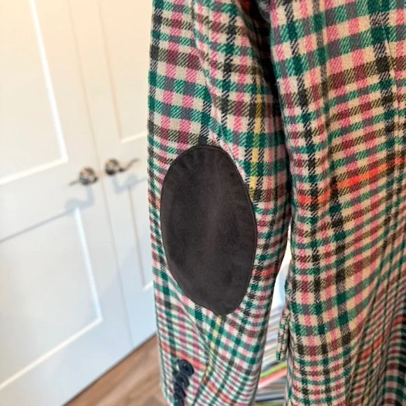 Avec Les Filles Double-Breasted Elbow-Patch Plaid Jacket - X-Small (NWT) - Picture 10 of 13